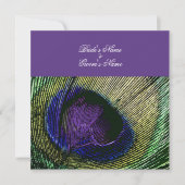 Invitation Peacock n violet thème mariage - Créez votre propr (Devant)