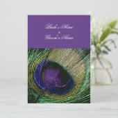 Invitation Peacock n violet thème mariage - Créez votre propr (Debout devant)