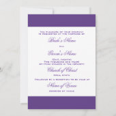 Invitation Peacock n violet thème mariage - Créez votre propr (Dos)