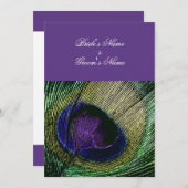 Invitation Peacock n violet thème mariage - Créez votre propr (Devant / Derrière)