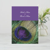 Invitation Peacock n violet thème mariage - Créez votre propr (Debout devant)