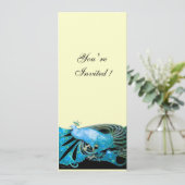 Invitation PEACOCK noir, bleu, or papier métallique (Debout devant)
