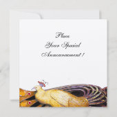 Invitation PEACOCK noir, jaune blanc champagne métallique (Dos)