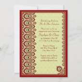 Invitation Peacock Nouveau (Crimson) (Dos)