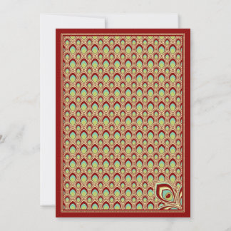 Invitation Peacock Nouveau (Crimson)