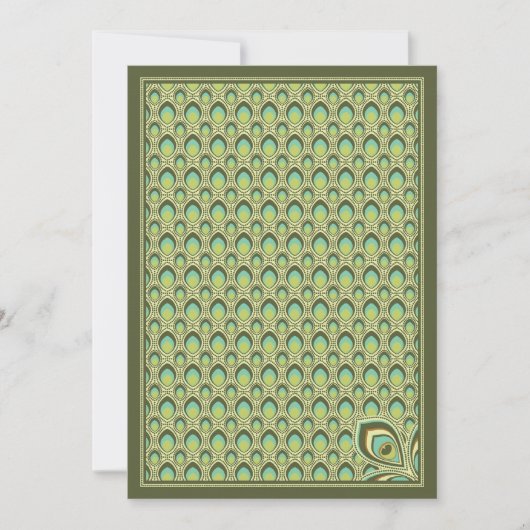 Invitation Peacock Nouveau (Olive Green) (Devant)