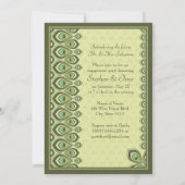 Invitation Peacock Nouveau (Olive Green) (Dos)