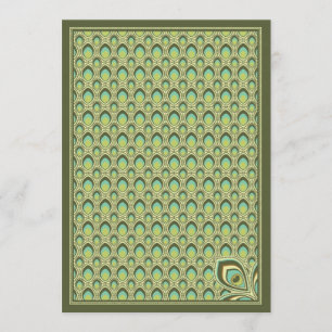Invitation Peacock Nouveau (Olive Green)