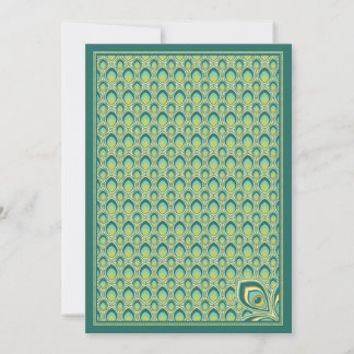 Invitation Peacock Nouveau (Turquoise Green)