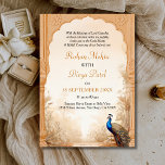 Invitation Peacock Palm Garden Indian Terracotta Mariage<br><div class="desc">Célébrez votre journée spéciale avec notre Faire-part de mariage en terre cuite indienne Peacocks Floral Garden. Doté de motifs floraux complexes,  de motifs paons vibrants et de riches tons de terre cuite,  il allie à merveille tradition et élégance.</div>