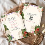 Invitation Peacock Palm Garden Indien Mariage coloré<br><div class="desc">Célébrez votre journée spéciale avec notre Faire-part de mariage indien Peacocks Floral Garden. Doté de motifs floraux complexes,  de motifs paons vibrants et de riches tons de terre cuite,  il allie à merveille tradition et élégance.</div>