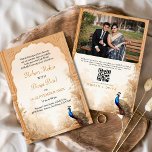 Invitation Peacock Palm Garden Mariage photo indien<br><div class="desc">Célébrez votre journée spéciale avec notre Faire-part de mariage en terre cuite indienne Peacocks Floral Garden. Doté de motifs floraux complexes,  de motifs paons vibrants et de riches tons de terre cuite,  il allie à merveille tradition et élégance.</div>