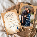 Invitation Peacock Palm Garden Mariage photo indien<br><div class="desc">Célébrez votre journée spéciale avec notre Faire-part de mariage en terre cuite indienne Peacocks Floral Garden. Doté de motifs floraux complexes,  de motifs paons vibrants et de riches tons de terre cuite,  il allie à merveille tradition et élégance.</div>