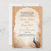 Invitation Peacock Palm Garden Mariage photo indien (Devant)