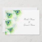 Invitation Peacock Peinture à la main Plumes Mariage Invitati (Dos)