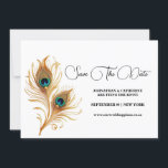 Invitation Peacock plumes minimaliste plain enregistrer la da<br><div class="desc">Une belle image vibrante de deux plumes de paon se reposant contre un arrière - plan blanc qui a des modèles de texte noir dessus pour votre libellé personnalisé. Le design est sobre, sobre et minimaliste, mais élégant et intemporel. Ce design est idéal pour toute nature, en plein air, indien,...</div>