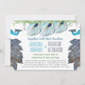 Invitation Peacock Renaissance Médiévale Vintage 3 Plumes (Devant)