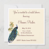 Invitation Peacock romantique de Gazebo et aquarelle (Dos)