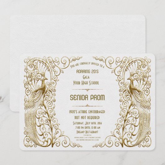 Invitation Peacock Senior Prom (Devant / Derrière)