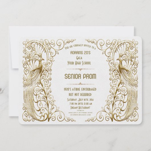 Invitation Peacock Senior Prom (Devant)