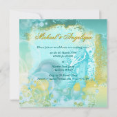 Invitation Peacock thème élégant fiançailles (Dos)