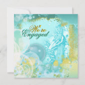 Invitation Peacock thème élégant fiançailles (Devant)