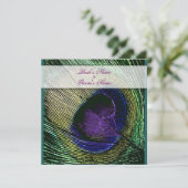 Invitation Peacock thème mariage personnalisé (Debout devant)