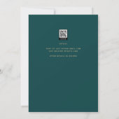 Invitation Peacock TURQUOISE Vert or Mariage monochrome (Dos)