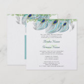 Invitation Peacock Vintage 3 plumes (Devant / Derrière)