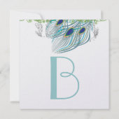 Invitation Peacock Vintage 3 plumes (Dos)