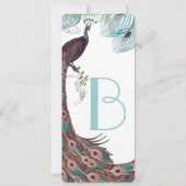 Invitation Peacock Vintage 3 plumes (Dos)