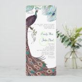 Invitation Peacock Vintage 3 plumes (Debout devant)