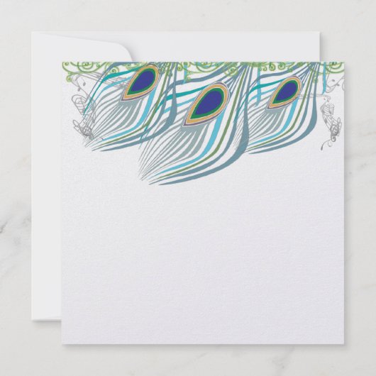 Invitation Peacock Vintage 3 plumes (Dos)