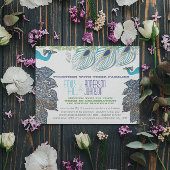 Invitation Peacock Vintage 3 plumes avec Peacock