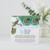 Invitation Peacock Vintage 4 Plumes avec Peacock (Debout devant)