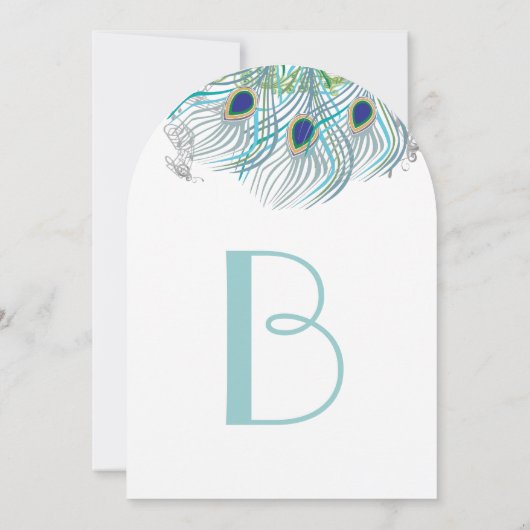 Invitation Peacock Vintage Feathers (Dos)