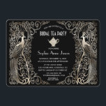 Invitation Peacocks Art Déco Argent Fête des mariées Tea Part<br><div class="desc">Design unique avec un mélange de paons de style ancien et d'architecture moderne et audacieuse. Utilisez l'outil Personnaliser pour ajouter vos informations. Vous pouvez également choisir la couleur arrière - plan. Pour les articles correspondants,  visitez,  s'il vous plaît,  ma collection Glam Silver Art Déco Peacocks.</div>