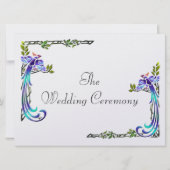 Invitation Peacocks (Faire-part de mariage métallique) (Dos)