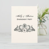 Invitation Peacocks vintages Monogram Ivory BG (Debout devant)