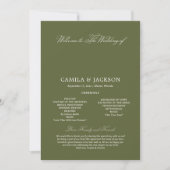 Invitation Pear Green Wedding Flat Program (Devant)