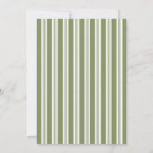 Invitation Pear sage green retro stripes baby shower (Dos)