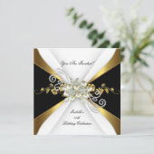 Invitation Pearl Black Gold Silver Diamond Anniversaire 3 (Debout devant)