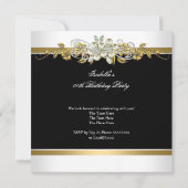 Invitation Pearl Black Gold Silver Diamond Anniversaire 3 (Dos)