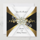 Invitation Pearl Black Gold Silver Diamond Anniversaire 3 (Devant)