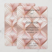 Invitation Pearl Blush Rose Rose Gold Cercles Anniversaire (Devant / Derrière)