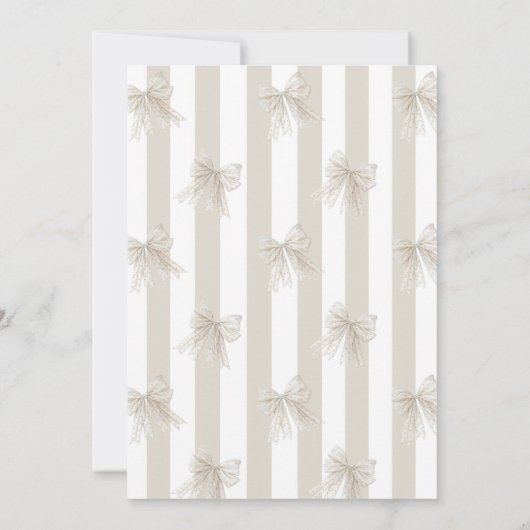 Invitation Pearl Bow Elle noue la douche nuptiale (Dos)