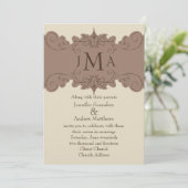 Invitation Pearl, Brown Vintage tourbillons de mariage Invita (Debout devant)