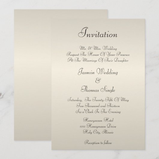 Invitation Pearl Cream (Devant / Derrière)