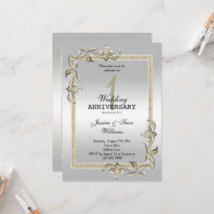 Invitation Pearl Gem & Parties scintillant & Silver 1er Maria