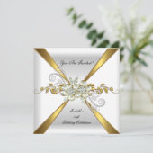 Invitation Pearl Gold Diamond Argent Anniversaire fête 2 (Debout devant)